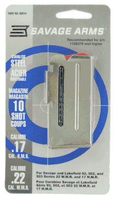 Savage Arms 93, 502, 503 22 WMR/17 HMR 10-Round Stainless Magazine