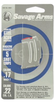 Savage Arms MKII 22LR/17HMR 5 Round Stainless Magazine 90007