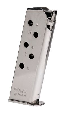Walther PPK 380 Factory 6 Round Nickel Magazine